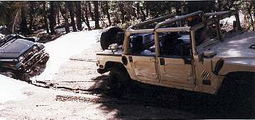 Hummer towing YJ